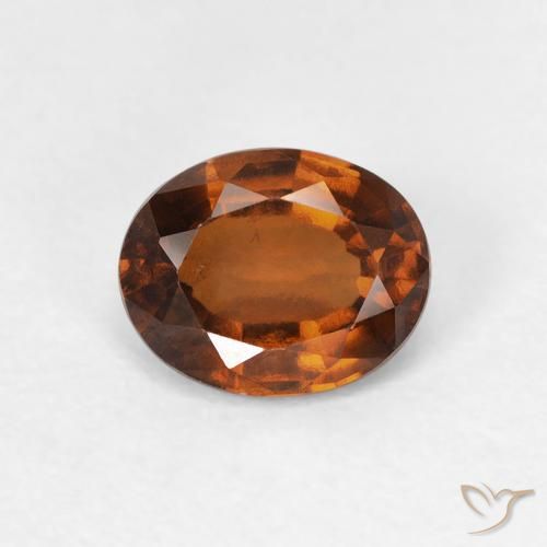 1.40ct Naturel Orange foncé Grenat Hessonite, ovale, VVS-VS