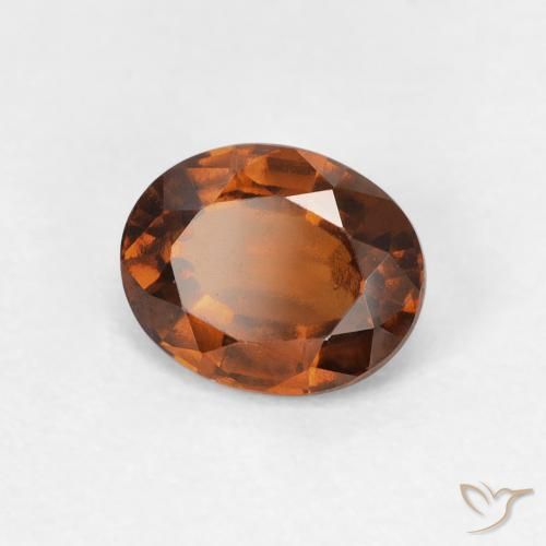 Grenat Hessonite Orange foncé naturelle ovale, 1.40 ct, VVS-VS