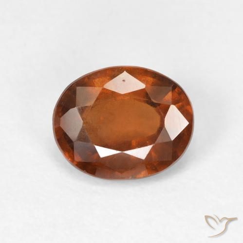 Grenat Hessonite Ambre orange naturelle ovale, 1.51 ct, VVS-VS
