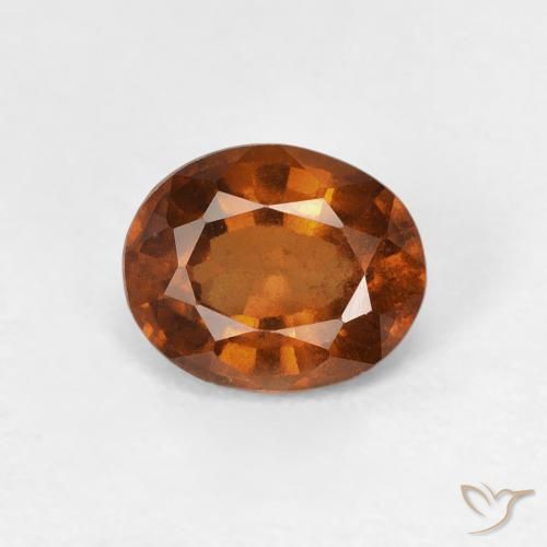 Grenat Hessonite Medium Dark-Orange naturelle ovale, 0.98 ct, VVS-VS