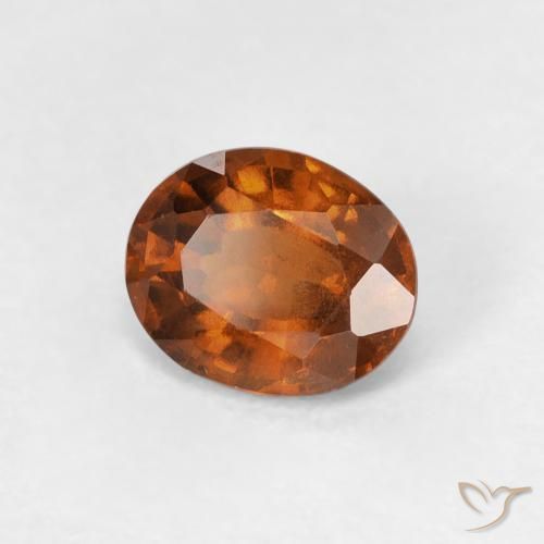 Grenat Hessonite Medium Dark-Orange naturelle ovale, 0.98 ct, VVS-VS
