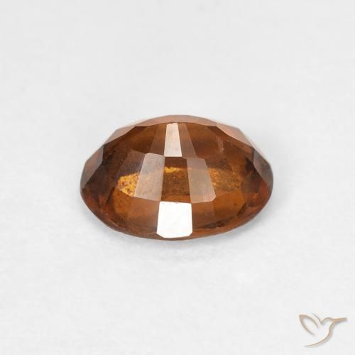 Grenat Hessonite Medium Dark-Orange naturelle ovale, 0.98 ct, VVS-VS