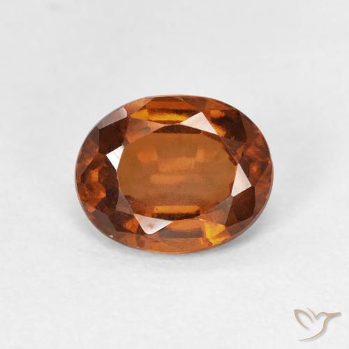 Grenat Hessonite Medium Dark-Orange naturelle ovale, 1.60 ct, VVS-VS