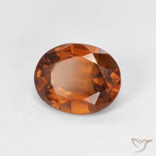 Grenat Hessonite Medium Dark-Orange naturelle ovale, 1.60 ct, VVS-VS