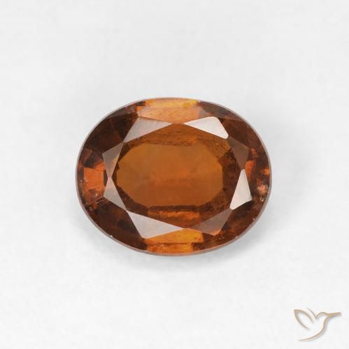 Grenat Hessonite Ambre orange naturelle ovale, 1.30 ct, VVS-VS