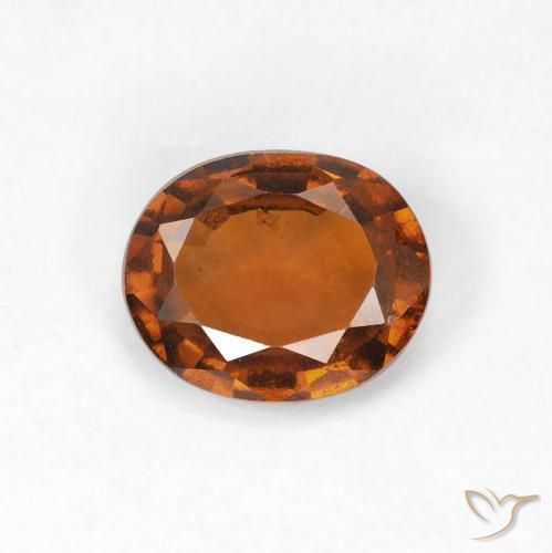 Grenat Hessonite Orange foncé naturelle ovale, 1.14 ct, VVS-VS