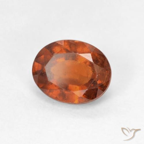 Grenat Hessonite Orange foncé naturelle ovale, 1.37 ct, VS