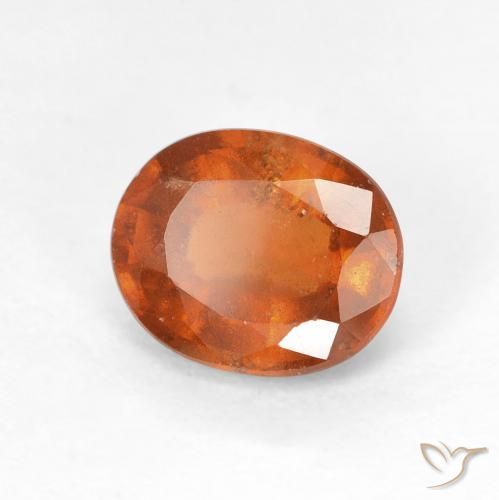 Grenat Hessonite Orange moyen naturelle ovale, 1.75 ct, VS