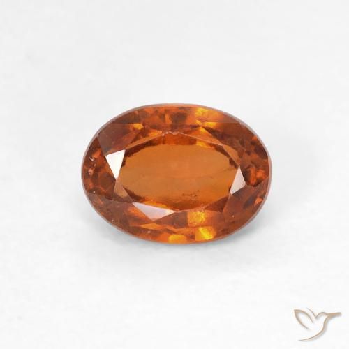 Grenat Hessonite Medium Dark-Orange naturelle ovale, 0.83 ct, VS