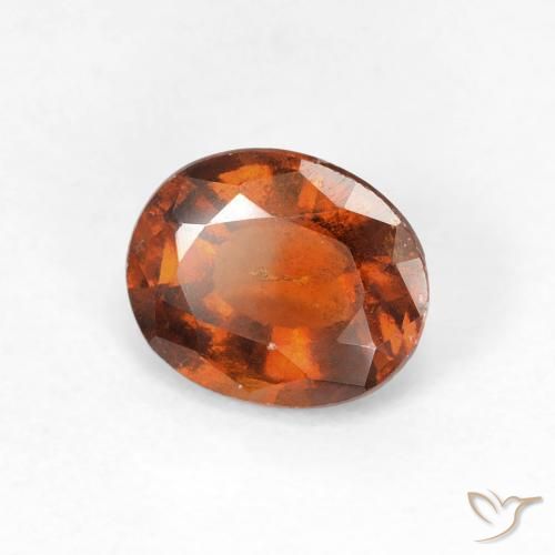 Grenat Hessonite Orange foncé naturelle ovale, 1.50 ct, VS