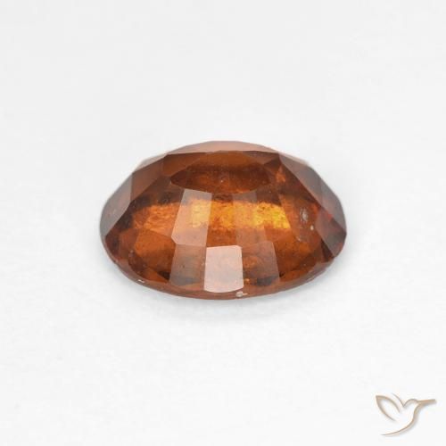 Grenat Hessonite Orange foncé naturelle ovale, 1.50 ct, VS