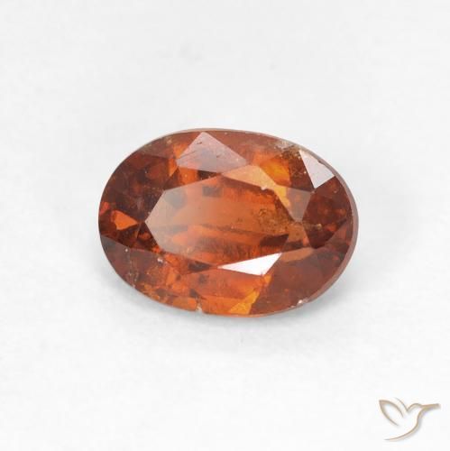 Grenat Hessonite Ambre orange naturelle ovale, 1.43 ct, VS