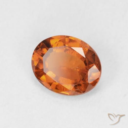 Grenat Hessonite Orange foncé naturelle ovale, 1.28 ct, VS