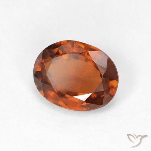 Grenat Hessonite Ambre orange naturelle ovale, 1.41 ct, VS