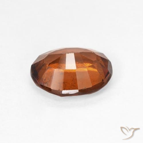 Grenat Hessonite Ambre orange naturelle ovale, 1.41 ct, VS