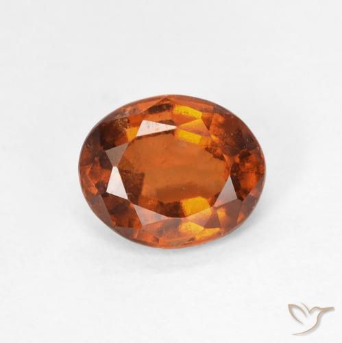 Grenat Hessonite Orange foncé naturelle ovale, 1.34 ct, VS