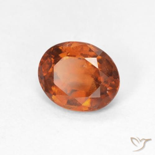 Grenat Hessonite Orange foncé naturelle ovale, 1.34 ct, VS