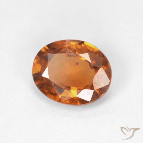 Grenat Hessonite Medium Dark-Orange naturelle ovale, 1.18 ct, VS
