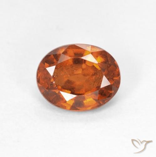 Grenat Hessonite Medium Dark-Orange naturelle ovale, 1.29 ct, VS
