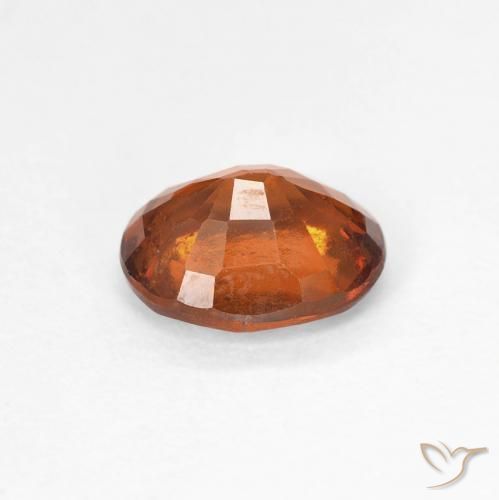 Grenat Hessonite Medium Dark-Orange naturelle ovale, 1.29 ct, VS