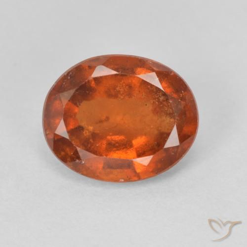 Grenat Hessonite Orange foncé naturelle ovale, 1.98 ct, VS