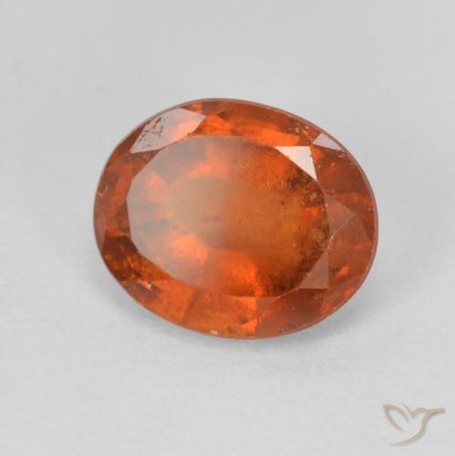 Grenat Hessonite Orange foncé naturelle ovale, 1.98 ct, VS