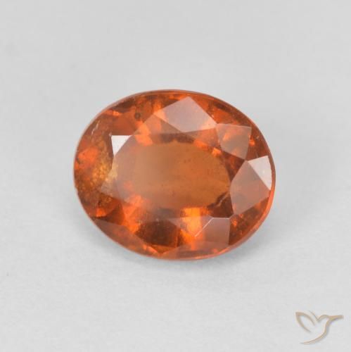 Grenat Hessonite Medium Dark-Orange naturelle ovale, 1.73 ct, VS