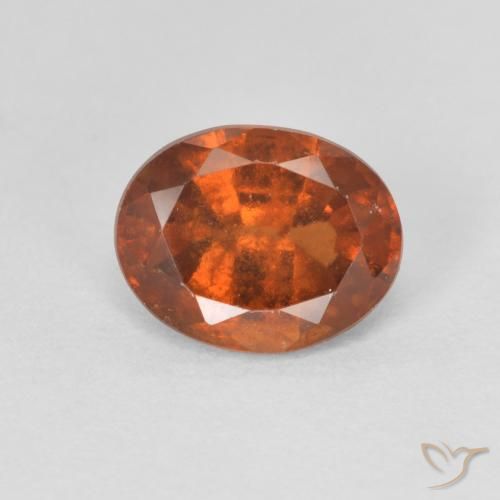Grenat Hessonite Orange foncé naturelle ovale, 1.53 ct, VS
