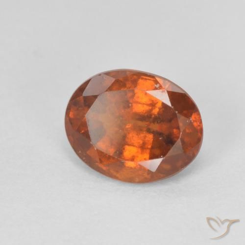 Grenat Hessonite Orange foncé naturelle ovale, 1.53 ct, VS