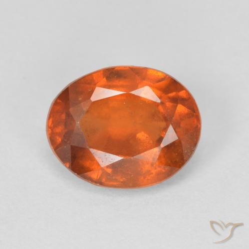 Grenat Hessonite Orange foncé naturelle ovale, 1.93 ct, VS