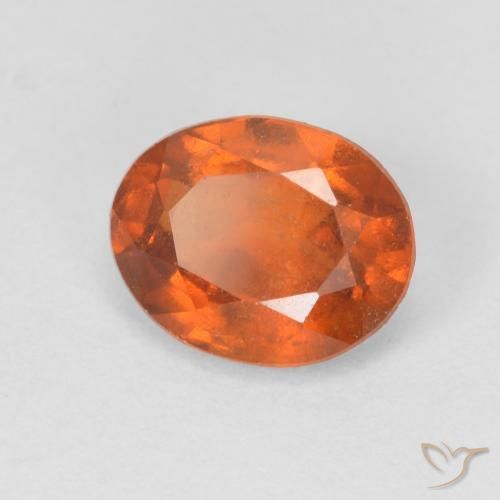 Grenat Hessonite Orange foncé naturelle ovale, 1.93 ct, VS