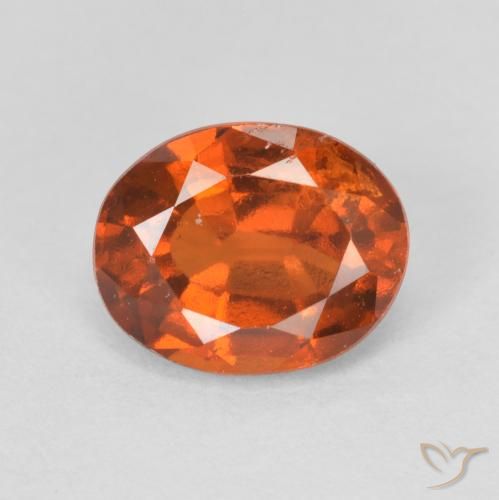 Grenat Hessonite Medium Dark-Orange naturelle ovale, 2.06 ct, VS