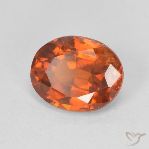 Grenat Hessonite Medium Dark-Orange naturelle ovale, 2.06 ct, VS
