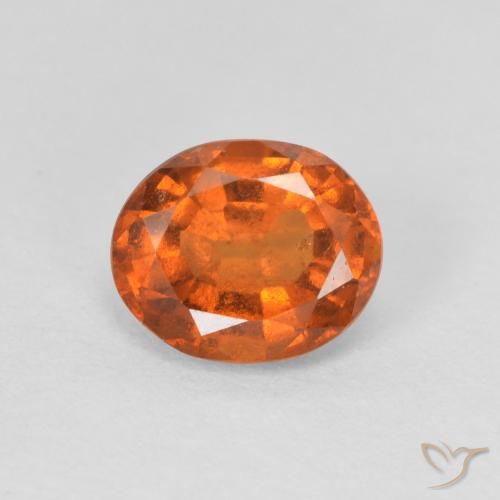 Grenat Hessonite Orange foncé naturelle ovale, 1.39 ct, VS
