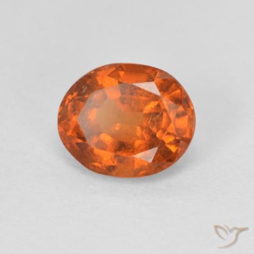 Grenat Hessonite Orange foncé naturelle ovale, 1.39 ct, VS