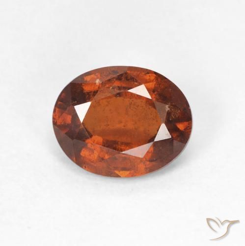 Grenat Hessonite Ambre orange naturelle ovale, 1.45 ct, VS