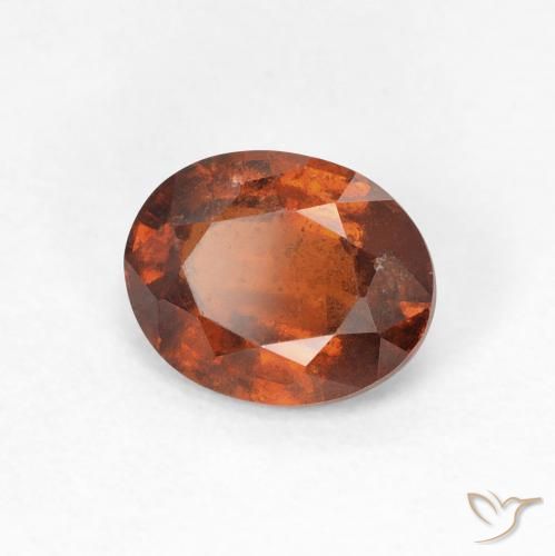 Grenat Hessonite Ambre orange naturelle ovale, 1.45 ct, VS