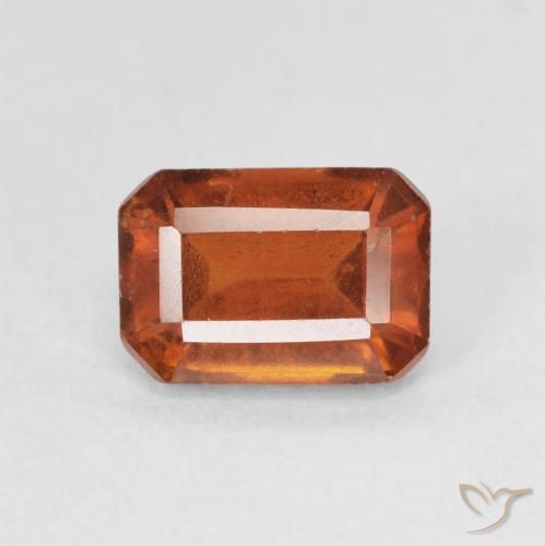 Grenat Hessonite Orange rougeâtre naturelle Octogone / coupe Émeraude, 1.69 ct, VS-SI