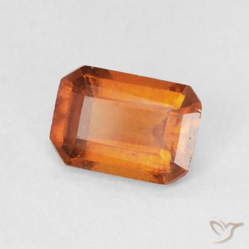 Grenat Hessonite Orange feu naturelle Octogone / coupe Émeraude, 1.19 ct, VS-SI