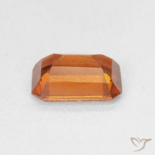 Grenat Hessonite Orange feu naturelle Octogone / coupe Émeraude, 1.19 ct, VS-SI