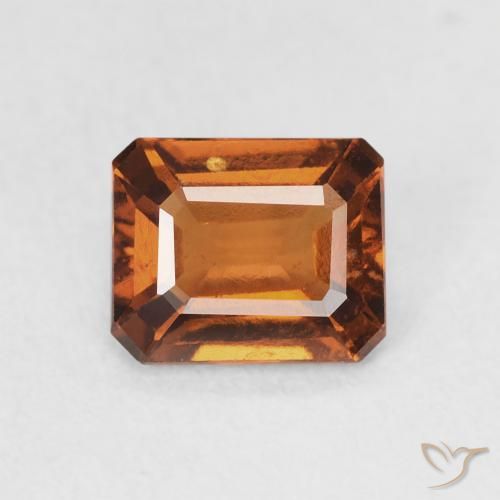 Grenat Hessonite Orange moyen naturelle Octogone / coupe Émeraude, 1.18 ct, VVS-VS