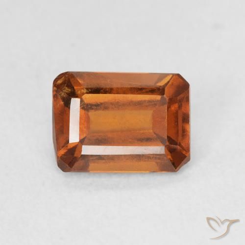 Grenat Hessonite Orange foncé naturelle Octogone / coupe Émeraude, 1.10 ct, VVS-VS