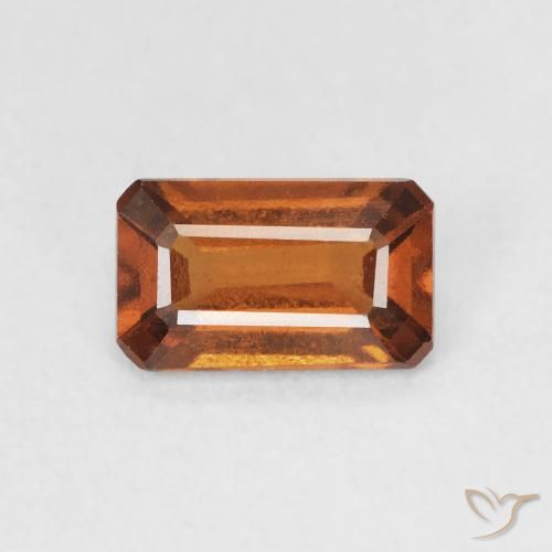 Grenat Hessonite Orange foncé naturelle Octogone / coupe Émeraude, 1.23 ct, VVS-VS