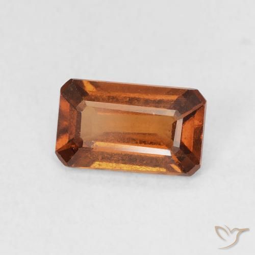 Grenat Hessonite Orange foncé naturelle Octogone / coupe Émeraude, 1.23 ct, VVS-VS