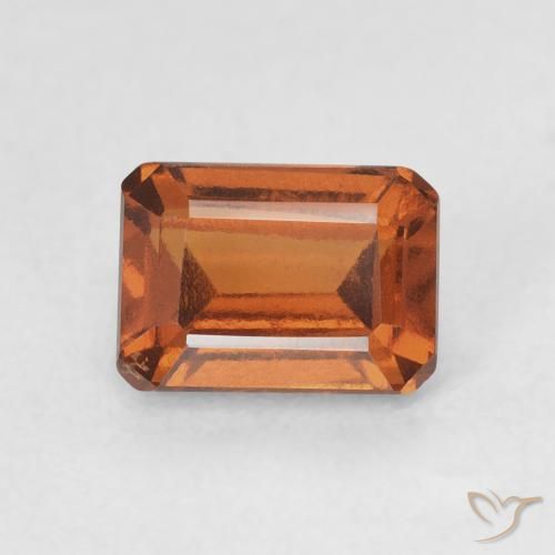 Grenat Hessonite Medium Dark-Orange naturelle Octogone / coupe Émeraude, 1.43 ct, VVS-VS