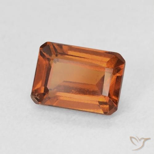Grenat Hessonite Medium Dark-Orange naturelle Octogone / coupe Émeraude, 1.43 ct, VVS-VS