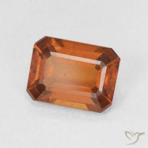 Grenat Hessonite Orange foncé naturelle Octogone / coupe Émeraude, 1.44 ct, VVS-VS