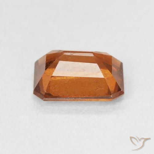 Grenat Hessonite Orange foncé naturelle Octogone / coupe Émeraude, 1.44 ct, VVS-VS