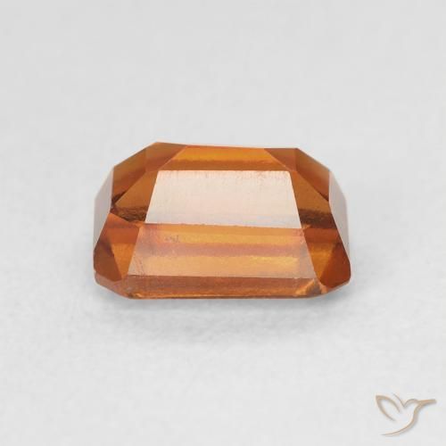 Grenat Hessonite Orange foncé naturelle Octogone / coupe Émeraude, 1.50 ct, VVS-VS
