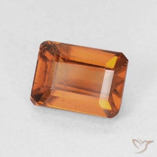 Grenat Hessonite Medium Dark-Orange naturelle Octogone / coupe Émeraude, 1.50 ct, VVS-VS